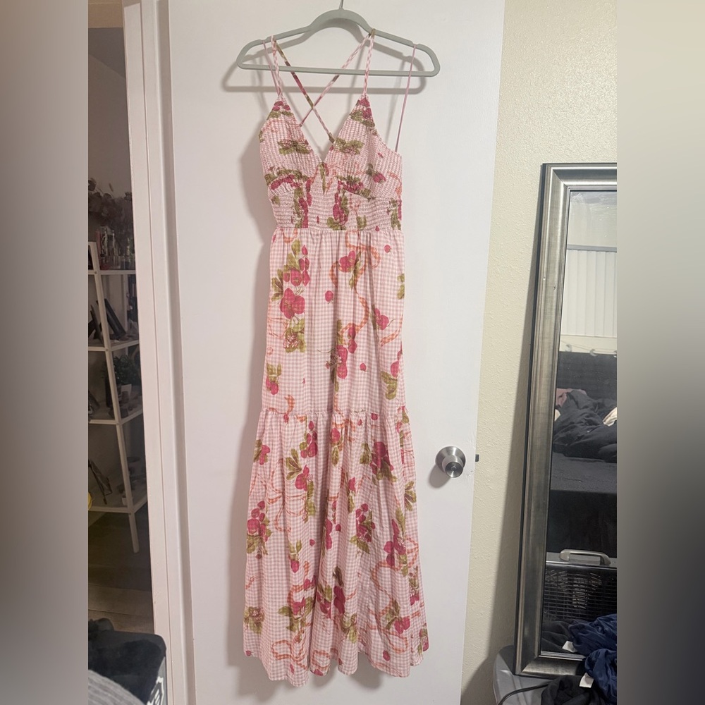 Urban Outfitters Pink and Red Floral Dress